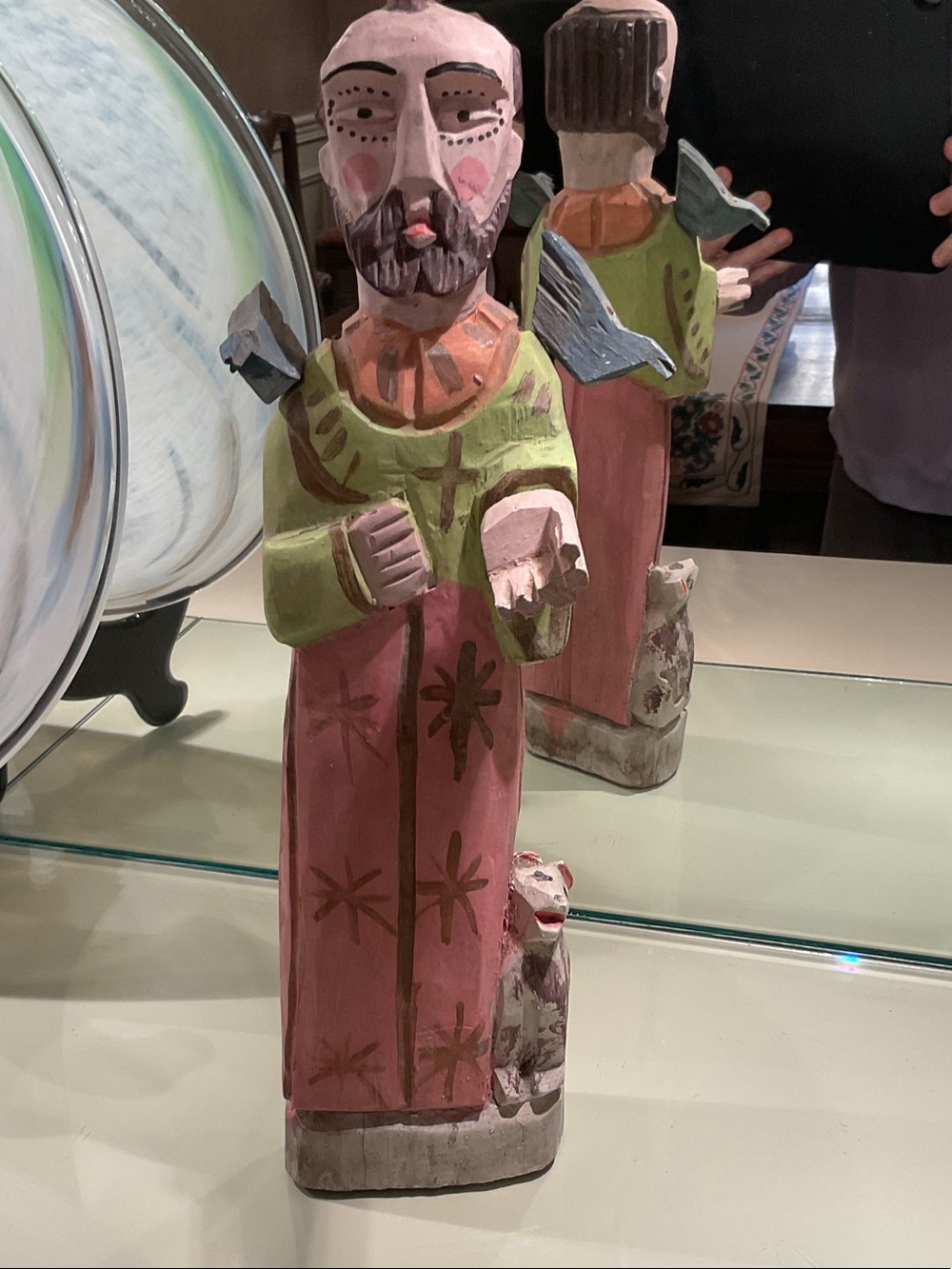 Beautiful hand carved &painted Saint from Portugal.  Approx. 20 years old. Mint.